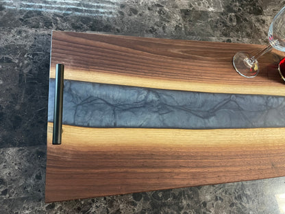 Black Walnut Epoxy River Charcuterie Board