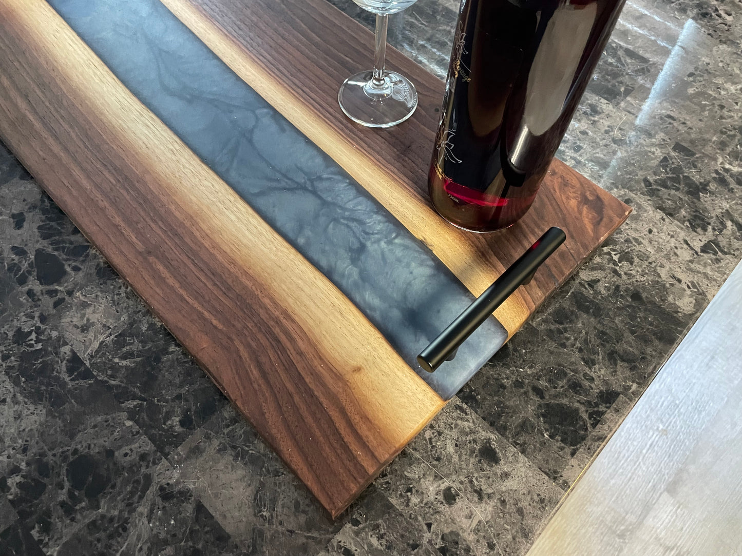 Black Walnut Epoxy River Charcuterie Board