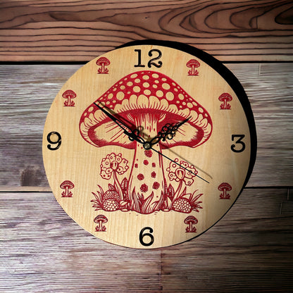 Mushroom Wall Clock - Unique Housewarming Gift | Mushroom Decor | Perfect Mushroom Lover's Gift