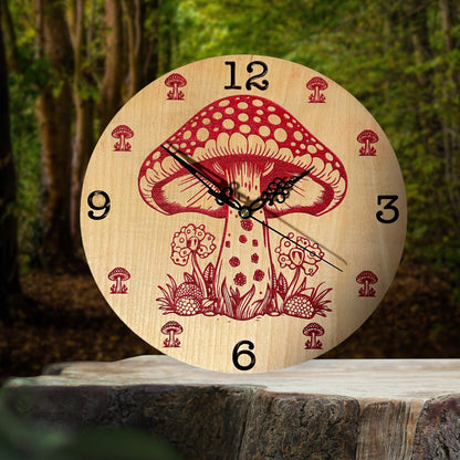 Mushroom Wall Clock - Unique Housewarming Gift | Mushroom Decor | Perfect Mushroom Lover's Gift