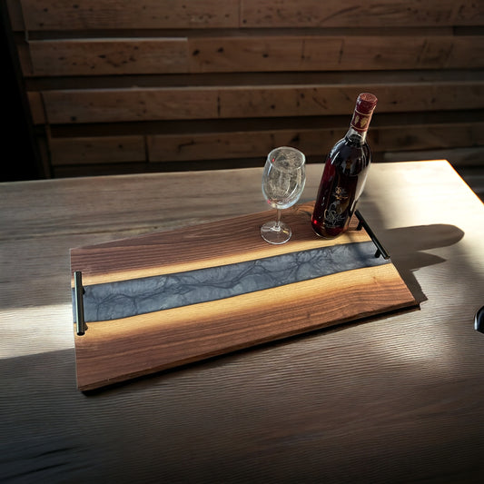 Black Walnut Epoxy River Charcuterie Board