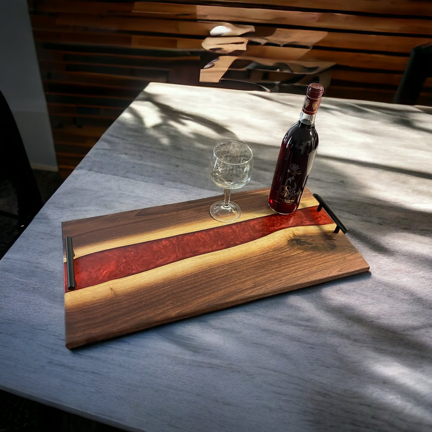 Black Walnut Epoxy River Charcuterie Board