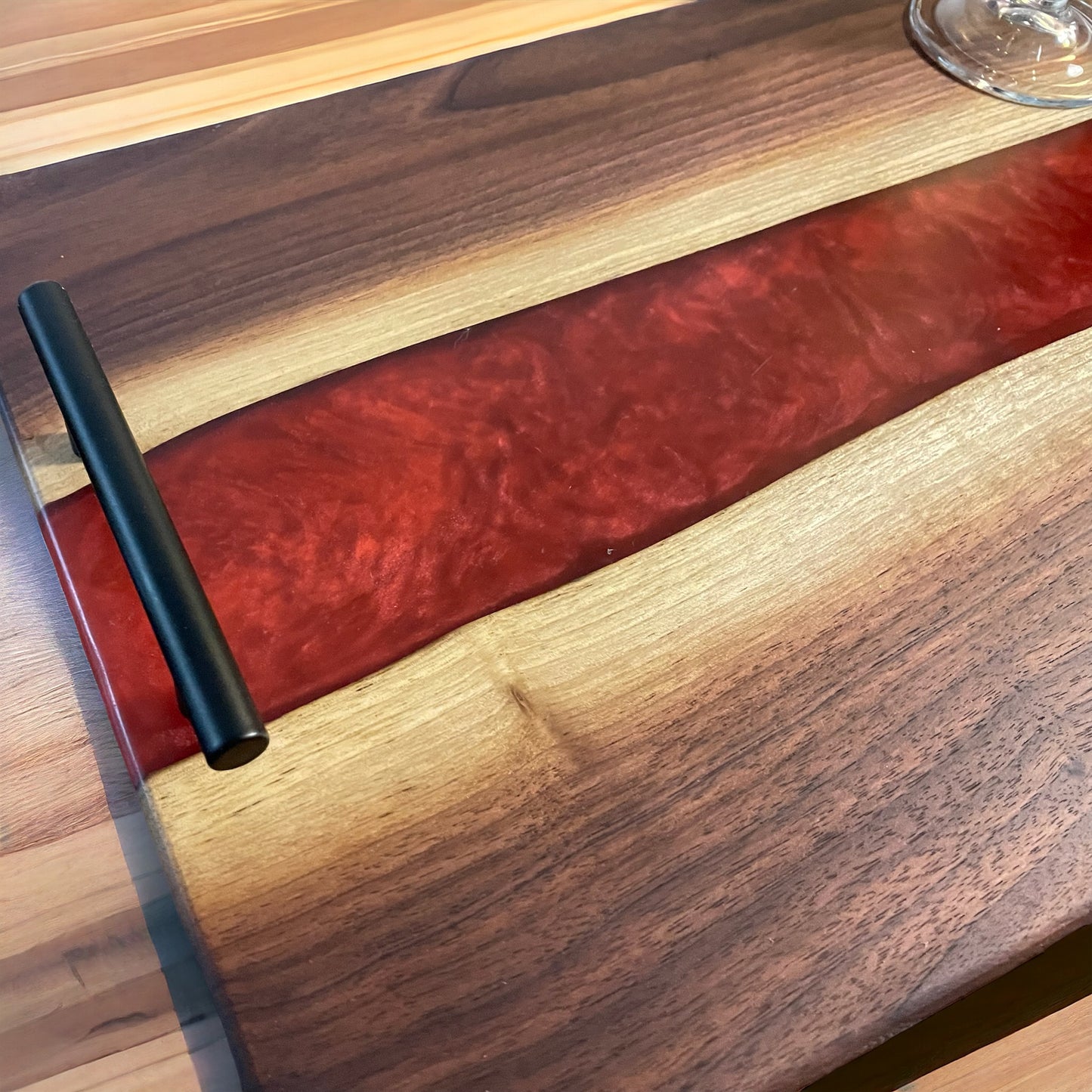 Black Walnut Epoxy River Charcuterie Board