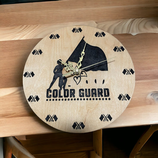 Color Guard Wall Clock – Laser Cut 3D Design | Unique Color Guard Gift. Color Guard Art, Marching Band Gift, Color Guard Accessories