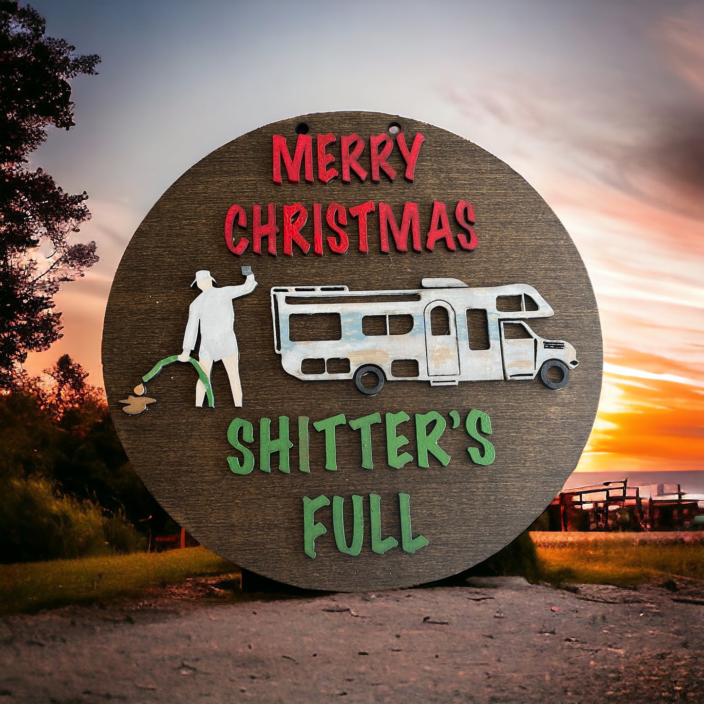 Shitters Full 3D Holiday Door Sign 15"