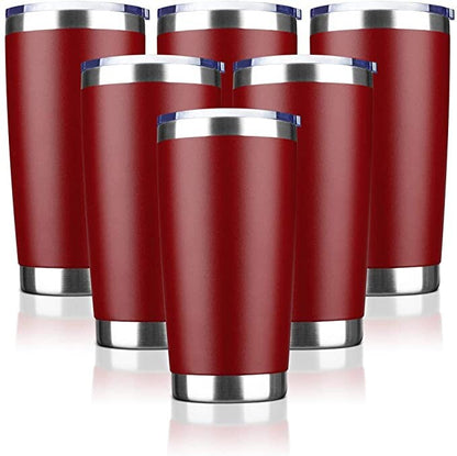 Red Laser Engraved 20 Ounce Stainless Steel Tumblers