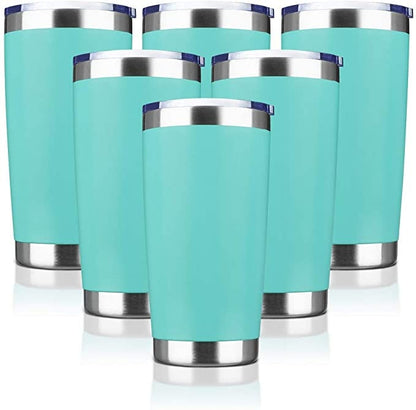 Powder Blue Laser Engraved 20 Ounce Stainless Steel Tumblers