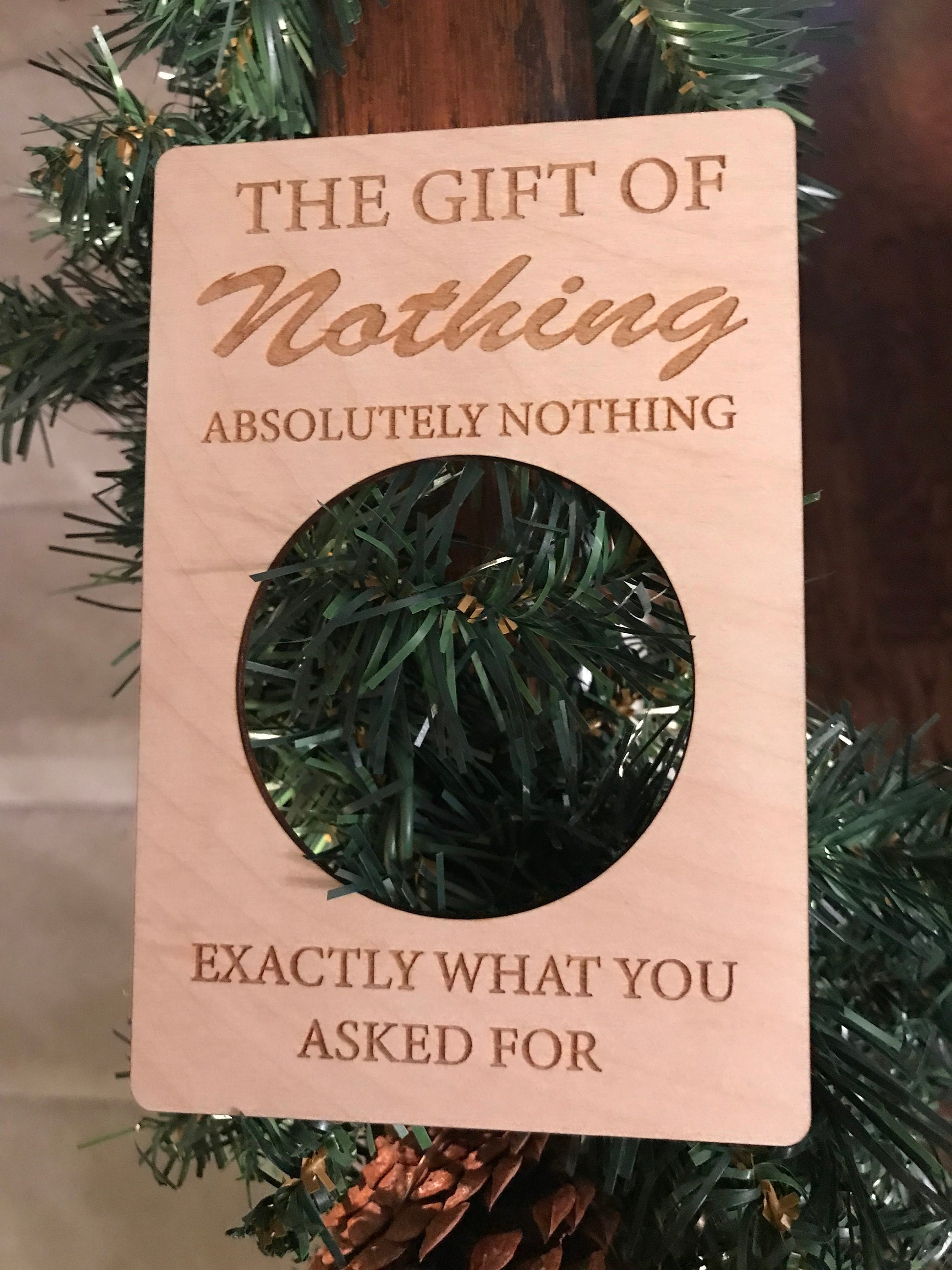 Gift of Nothing door hanger