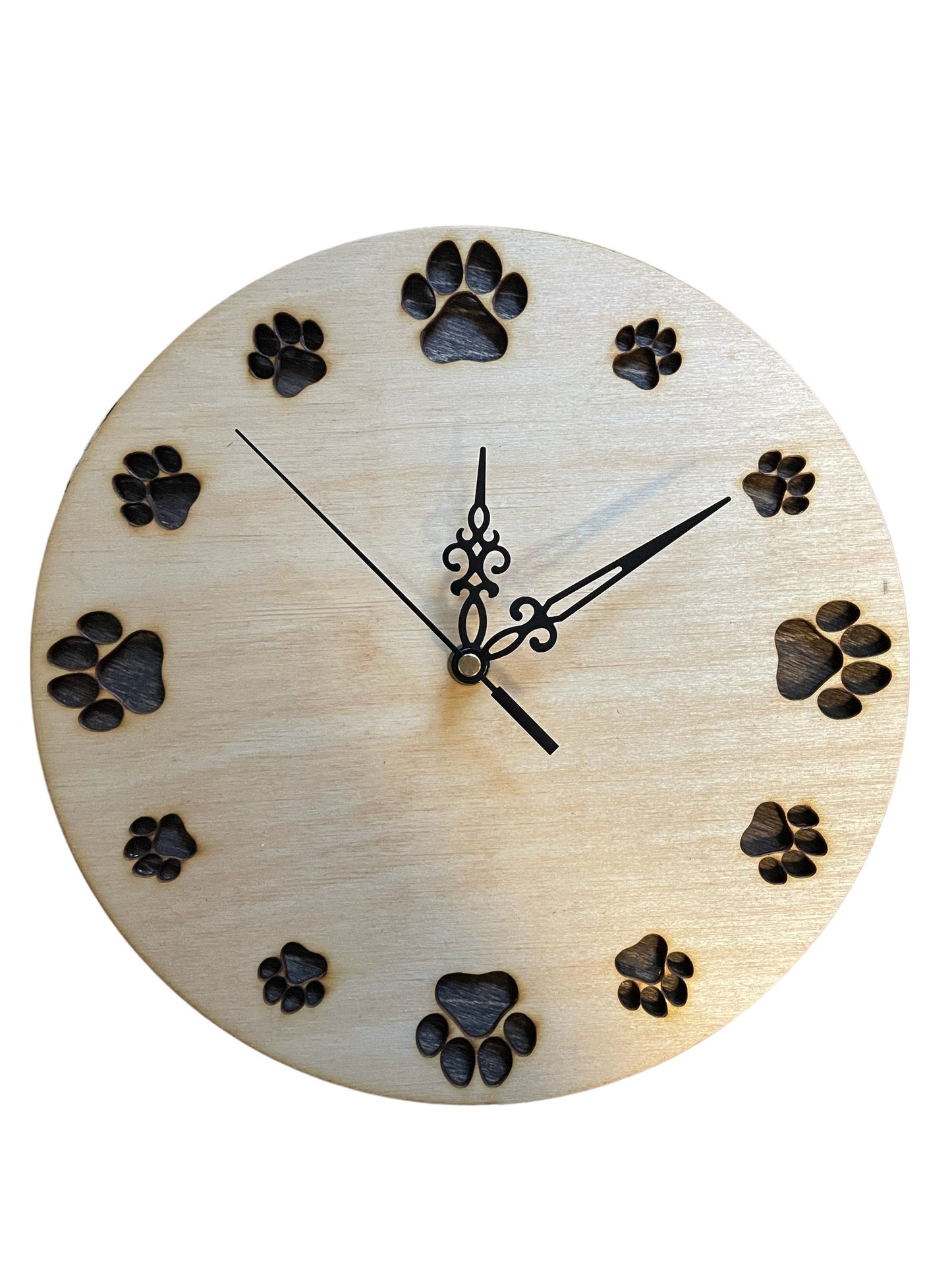 Dog Paw Clock on white background