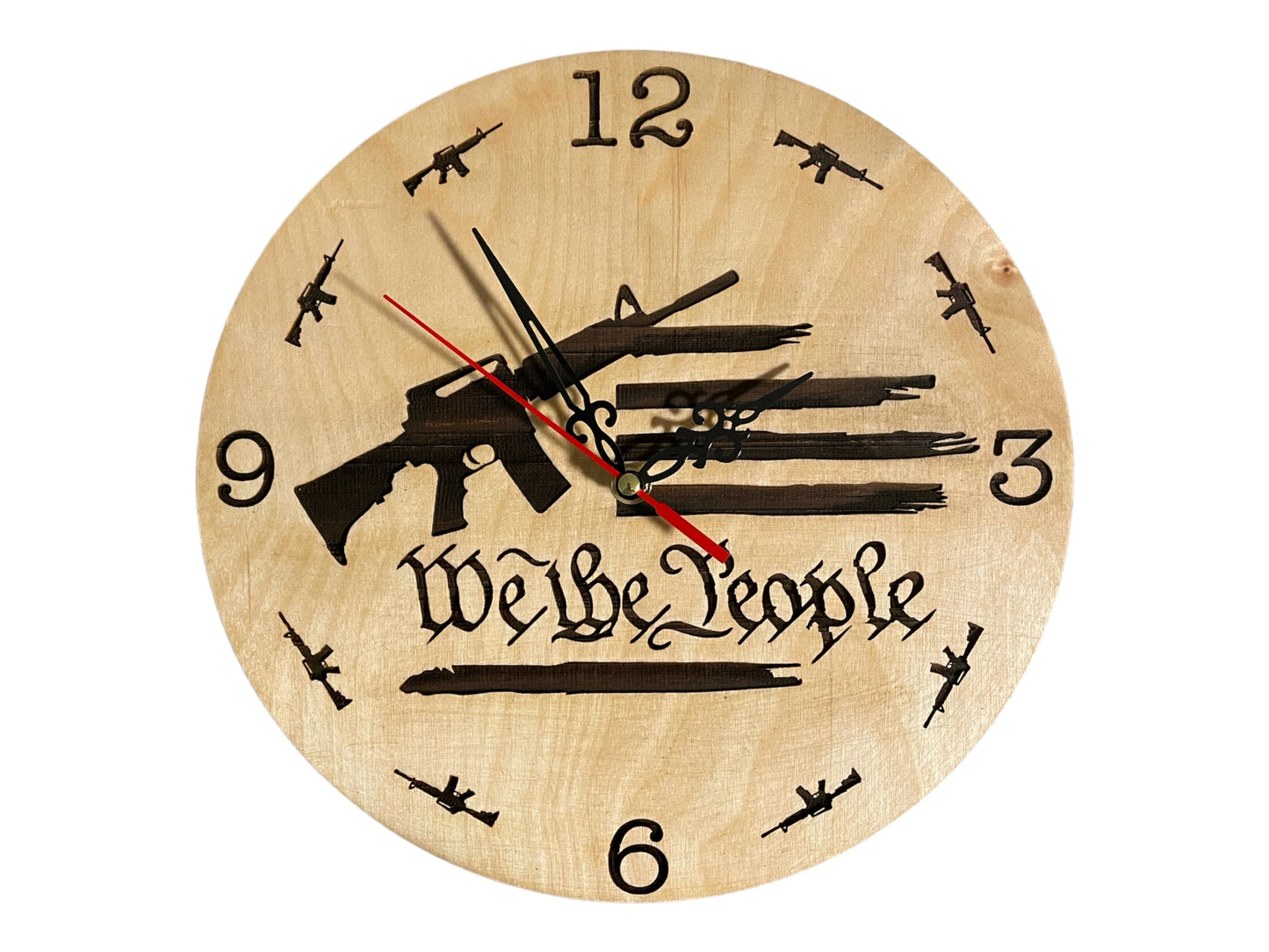 We the people clock on white background