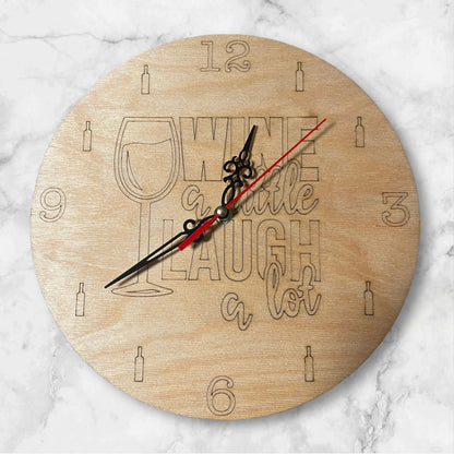 Wine Themed Clock on marble background