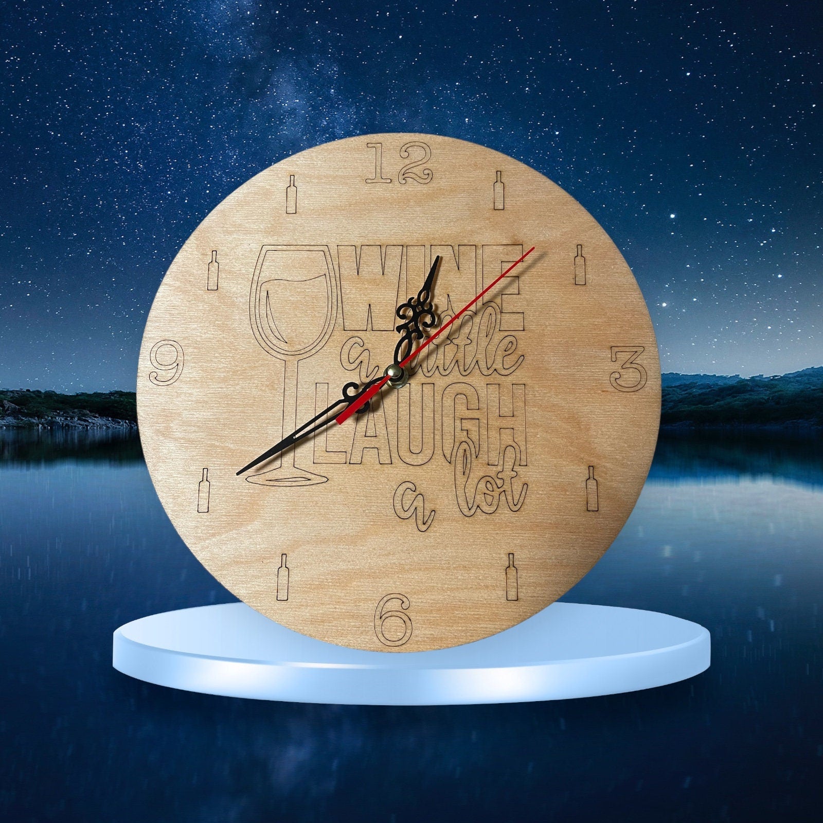 Wine Themed Clock on outdoor background